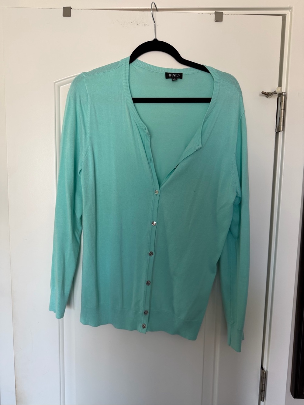 Jones New York Mint Green Women's Button-Front Cardigan Sweater